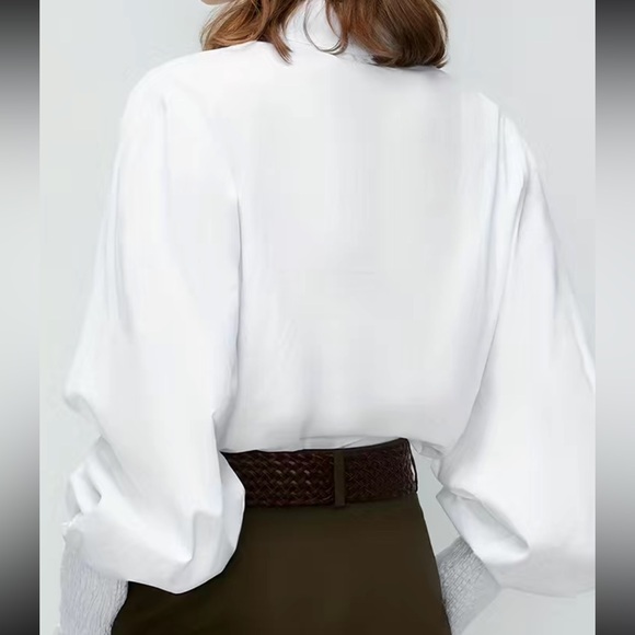 Boho shirred lantern sleeve blouse - Picture 2 of 15